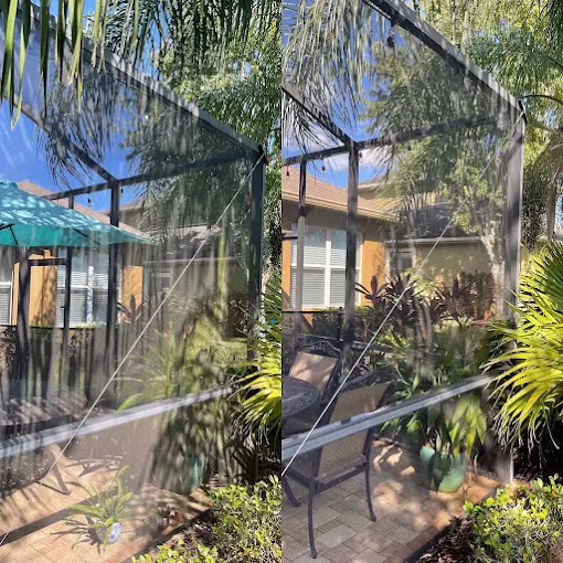 Pool cage cleaning in Clearwater Florida